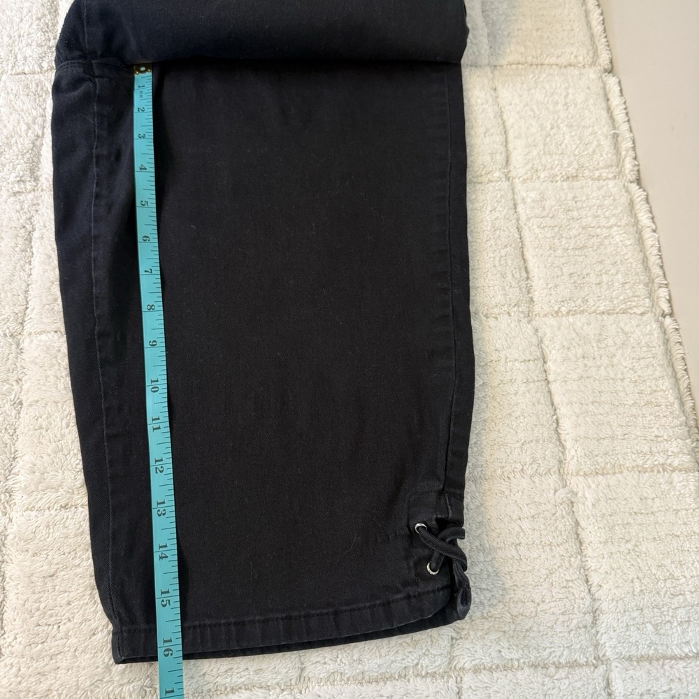 Womens Black Pull On Capris Size XL Stretch Summer Vacation Minimalist Travel - Picture 11 of 14